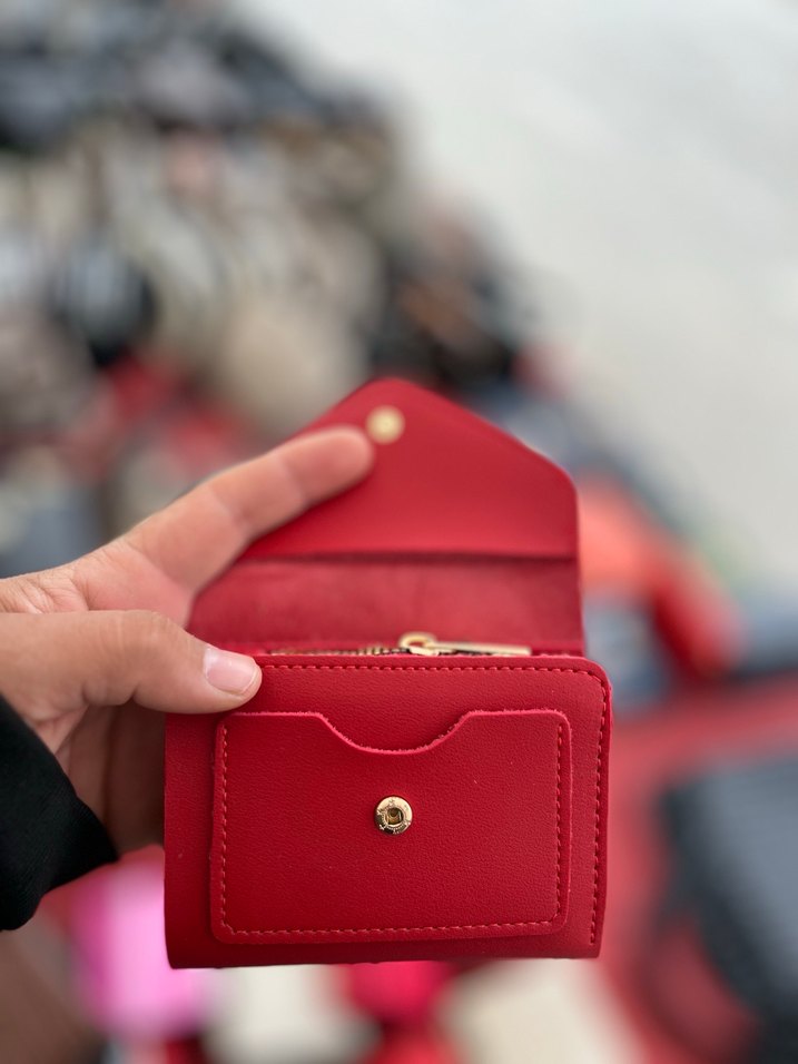 Fermuarlı Kırmızı Deri Kadın Cüzdanı - Görsel 3