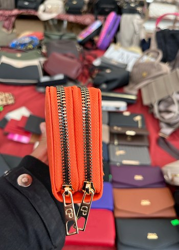 Renkli Deri Fermuarlı Kadın Cüzdanı - Görsel 4