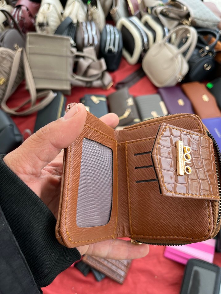 Kahverengi Deri Fermuarlı Kadın Cüzdanı - Görsel 4