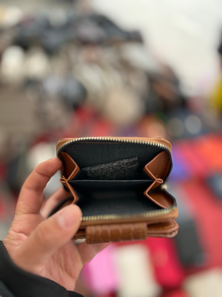 Kahverengi Deri Fermuarlı Kadın Cüzdanı - Görsel 3