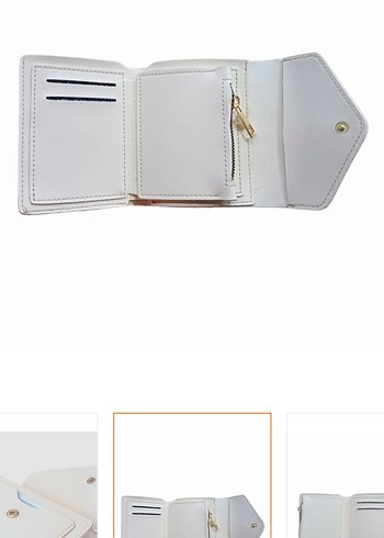 Beyaz Deri Kadın Cüzdanı - Görsel 3