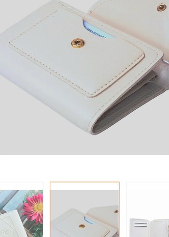 Beyaz Deri Kadın Cüzdanı - Görsel 2