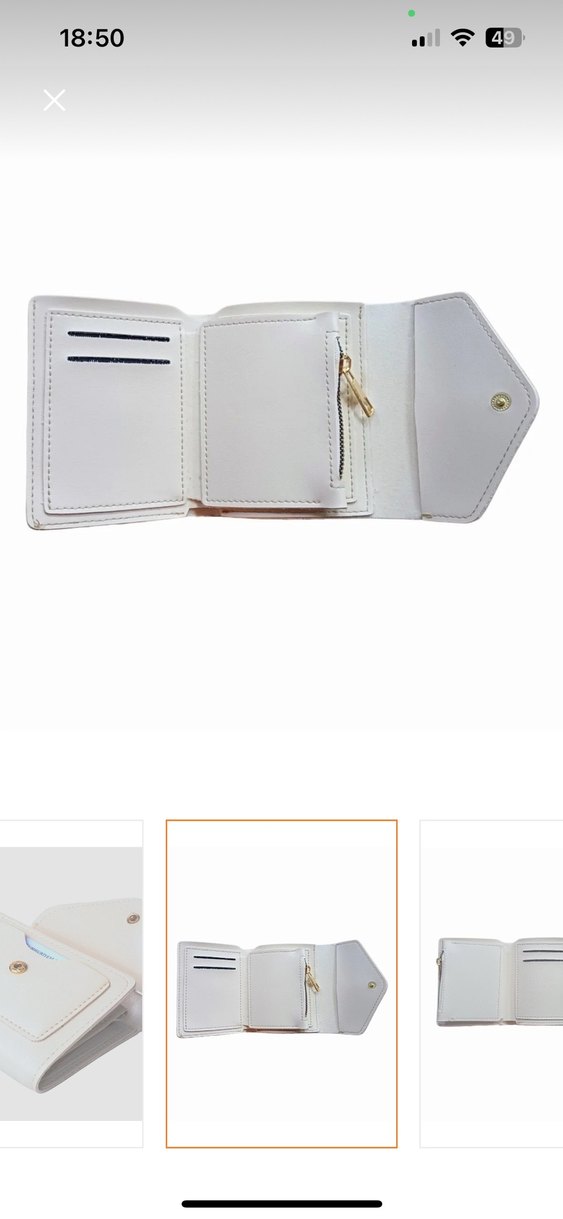 Beyaz Deri Kadın Cüzdanı - Görsel 3