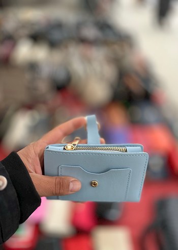 Mavi Deri Kadın Cüzdanı Tokalı - Görsel 2