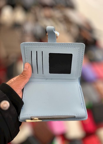 Mavi Deri Kadın Cüzdanı Tokalı - Görsel 4