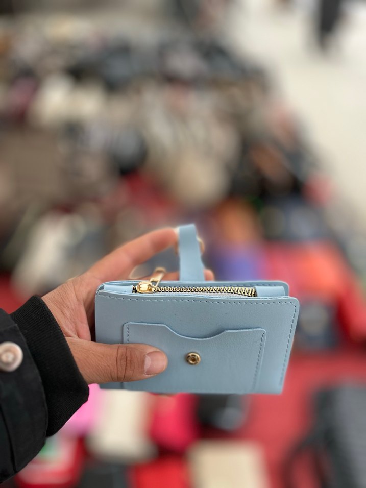 Mavi Deri Kadın Cüzdanı Tokalı - Görsel 2