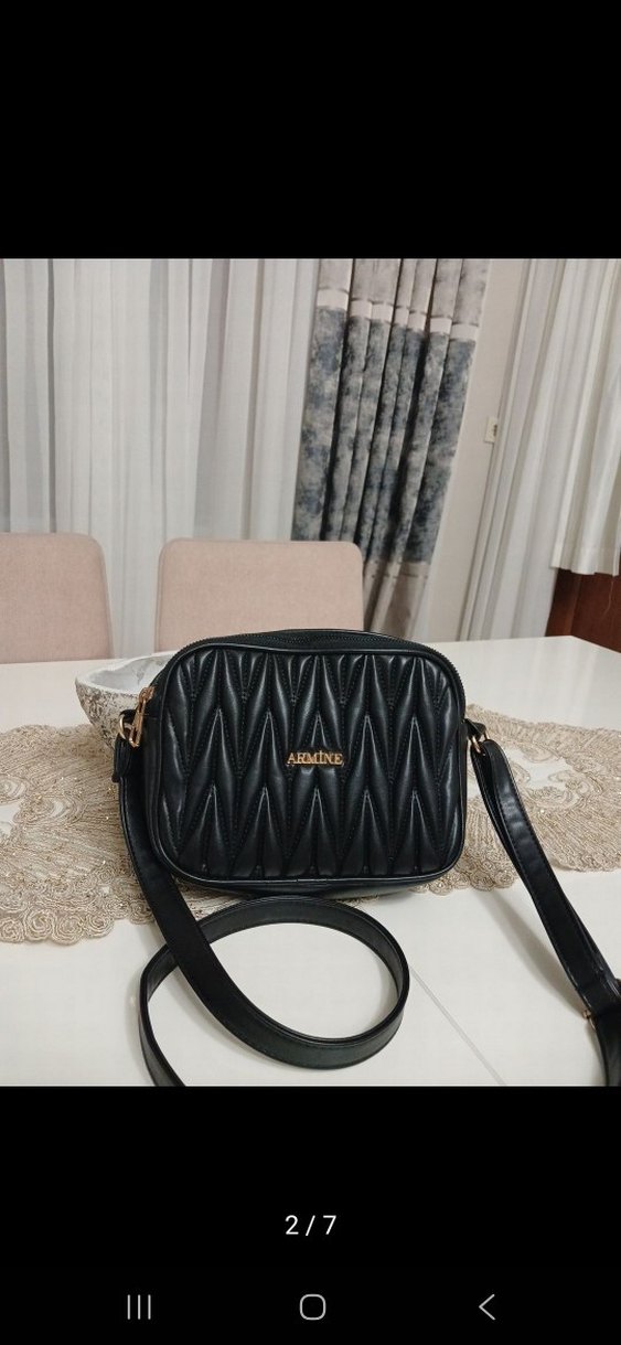Siyah Deri Kadın Çanta - Armine - Görsel 2