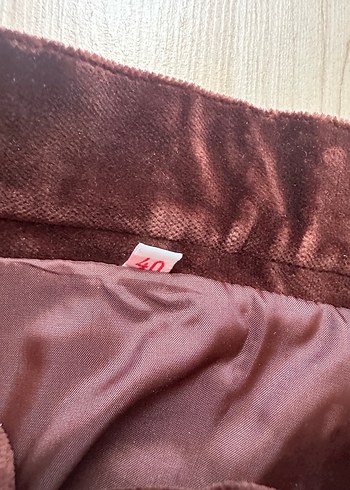 American Vintage Düğmeli Kahverengi Süet Midi Etek