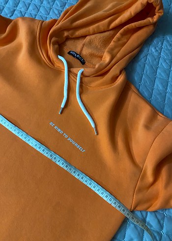 40 Beden Turuncu Kapüşonlu Kadın Sweatshirt