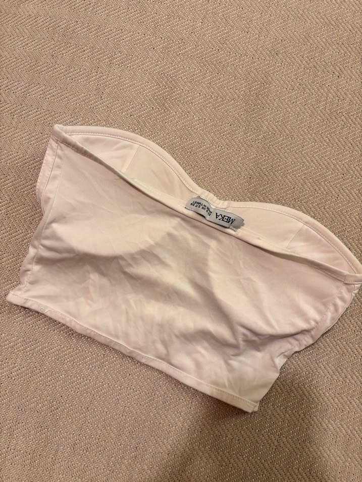 Bej Straplez Bantlı Büstiyer - Görsel 2