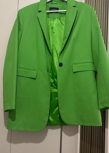 Yeşil Kadın Düz Kesim Ceket - Görsel 4