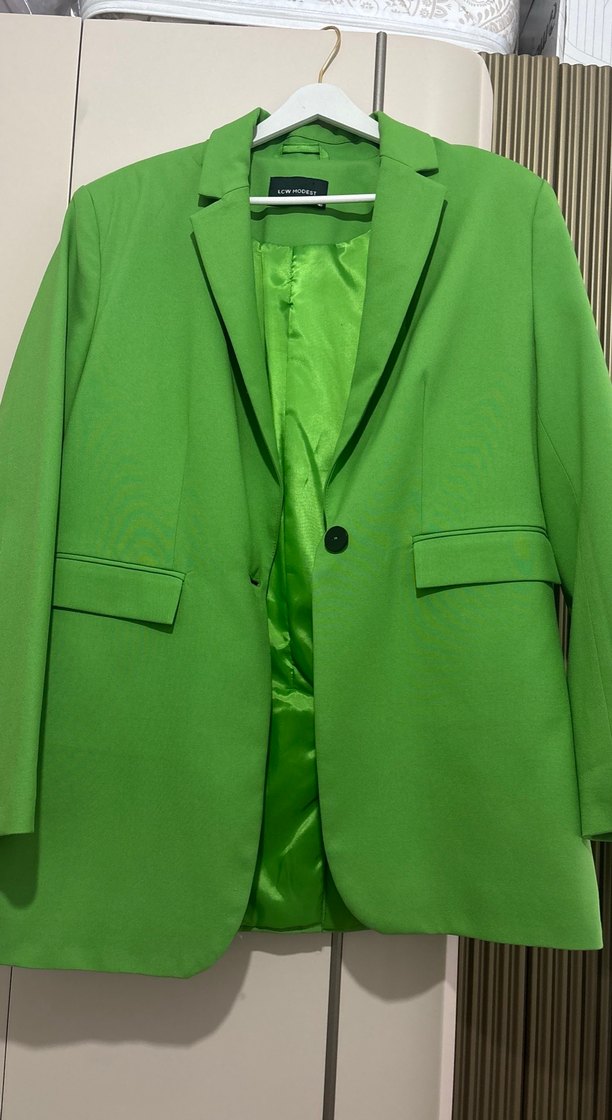Yeşil Kadın Düz Kesim Ceket - Görsel 3