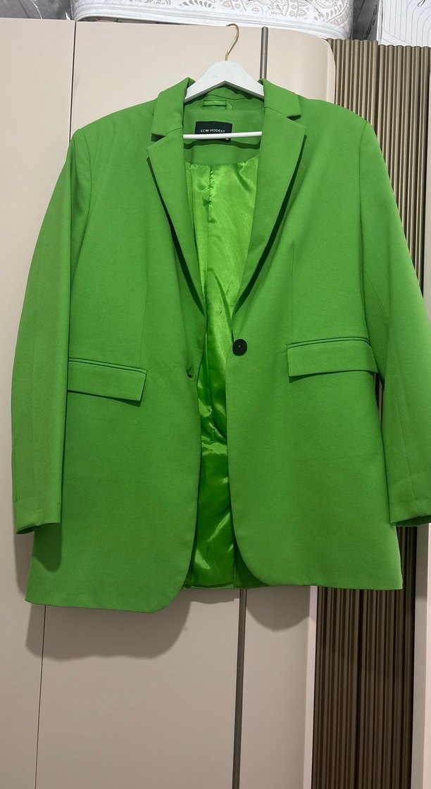 Yeşil Kadın Düz Kesim Ceket - Görsel 4