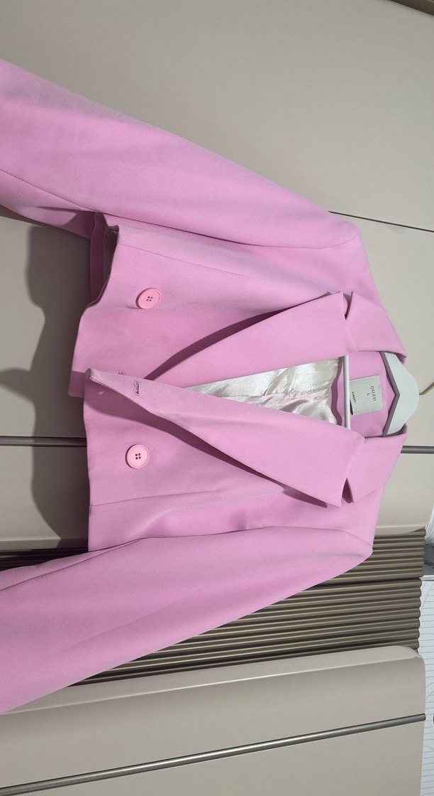 Pembe Mini Kadın Blazer Ceket - Görsel 3
