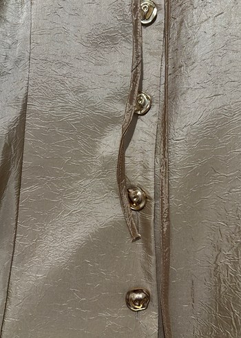 Düğmeli Parlak Altın Ceketi - Görsel 2