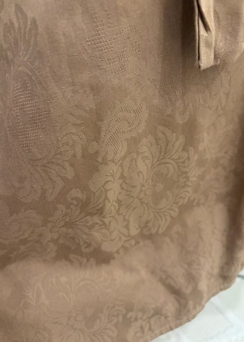 Uzun Keten Bej Kadın Elbise - Görsel 2