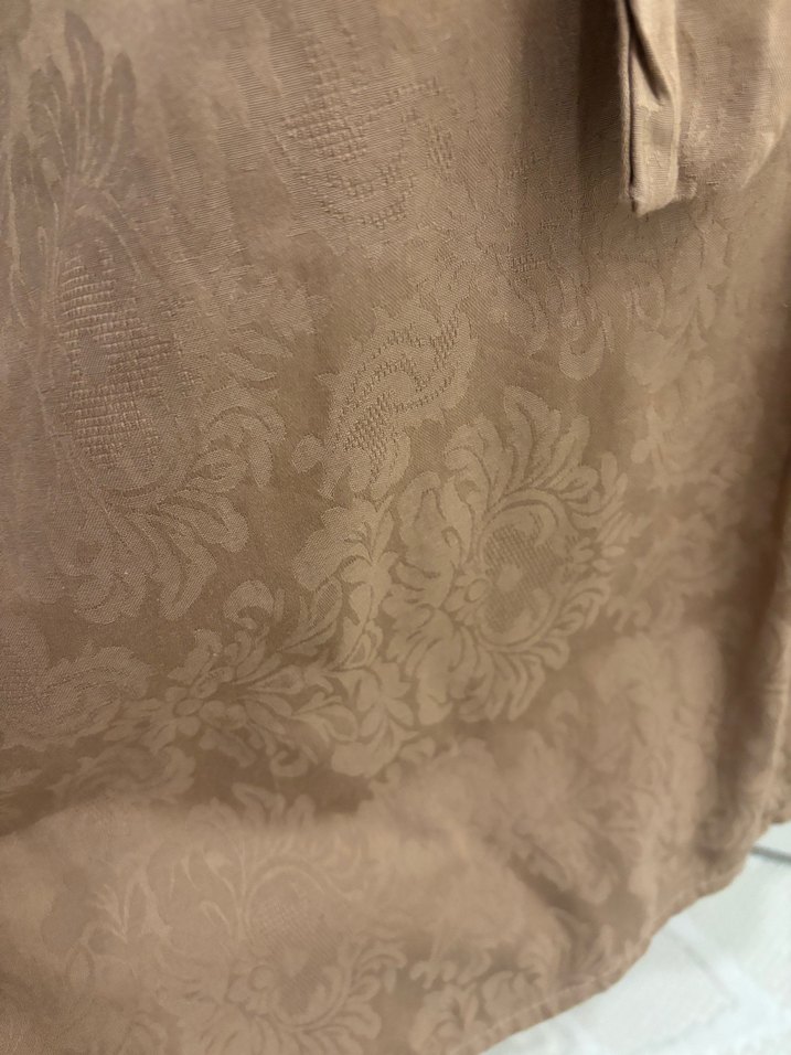 Uzun Keten Bej Kadın Elbise - Görsel 2