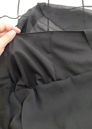 Siyah V Yakalı İnce Askılı Uzun Elbise - Görsel 4