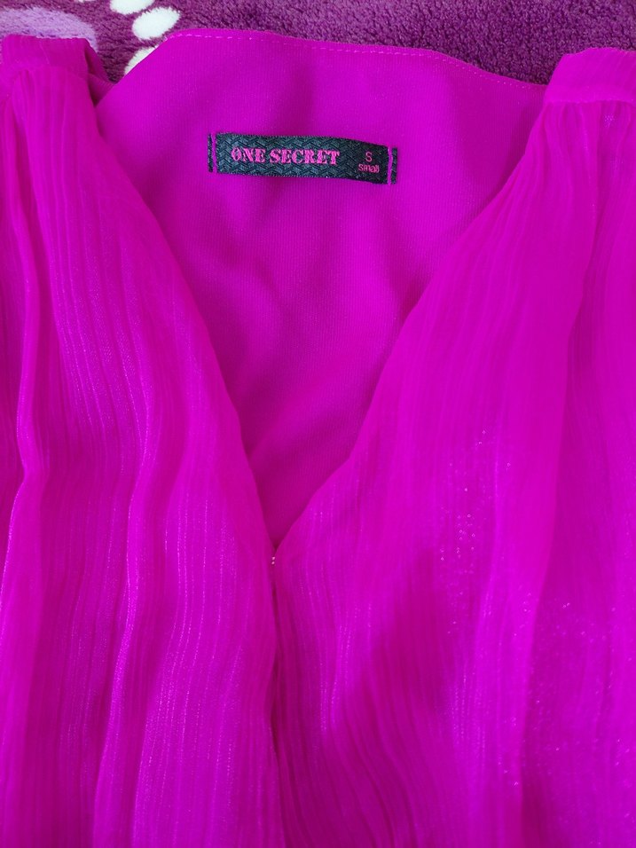 Pembe Uzun Kollu Fırfırlı Abiye Elbise - Görsel 2