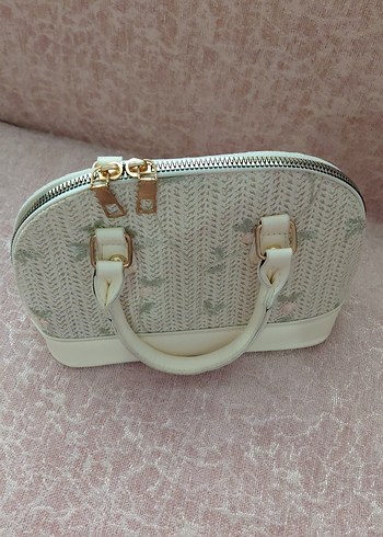 Bej Nakışlı Örgü Kadın Çanta - Görsel 3