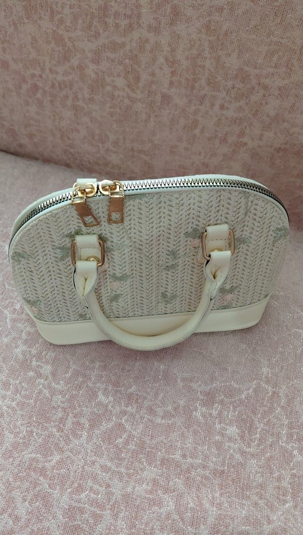 Bej Nakışlı Örgü Kadın Çanta - Görsel 3
