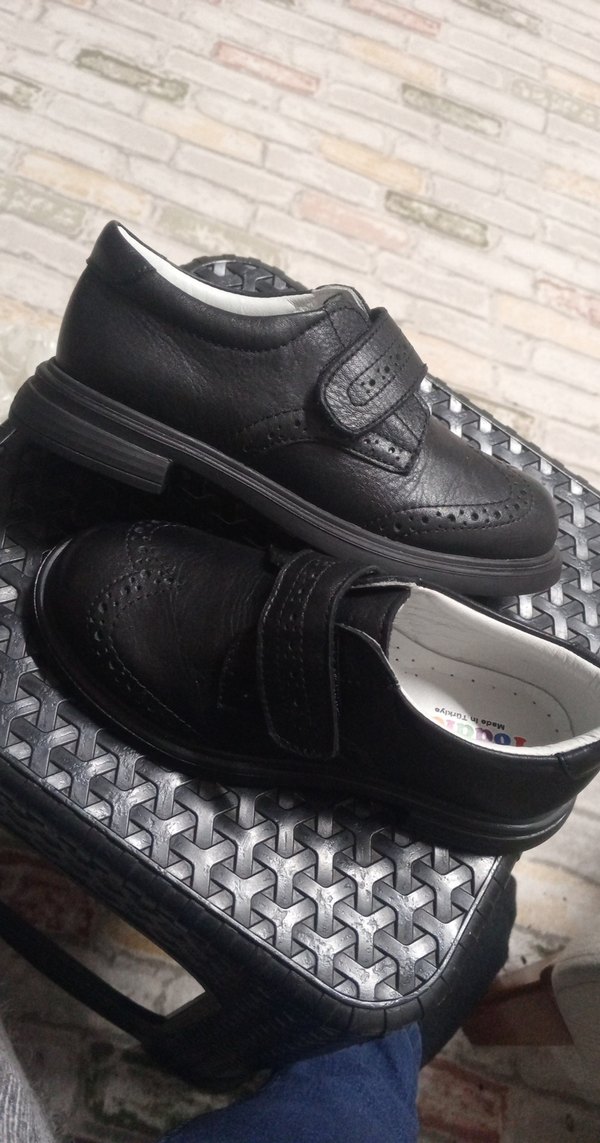 Kemerli hakiki deri Siyah Erkek Çocuk Özel Ayakkabı - Görsel 4