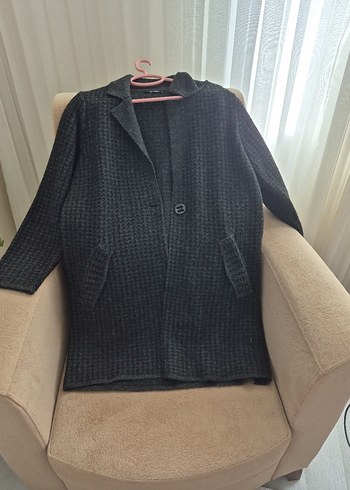 LC Waikiki Gri Midi Kadın Yün Kaban