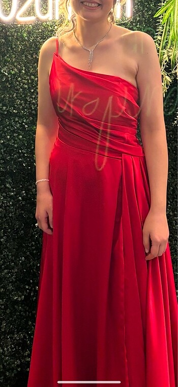 Kırmızı abiye elbise - Görsel 7