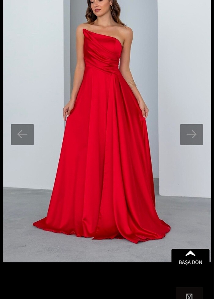 Kırmızı abiye elbise - Görsel 2
