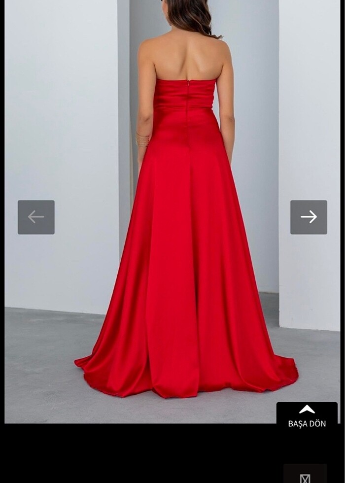 Kırmızı abiye elbise - Görsel 3