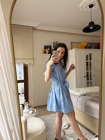 xs Beden mavi Renk Zara elbise