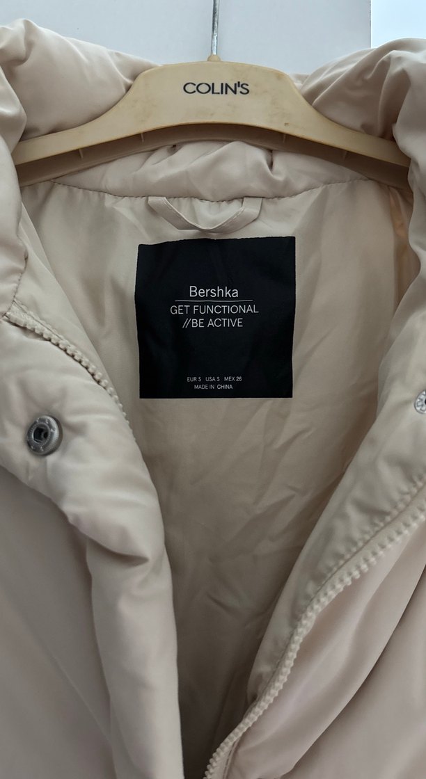 Bej Düğmeli Kadın Kışlık Mont - Görsel 3