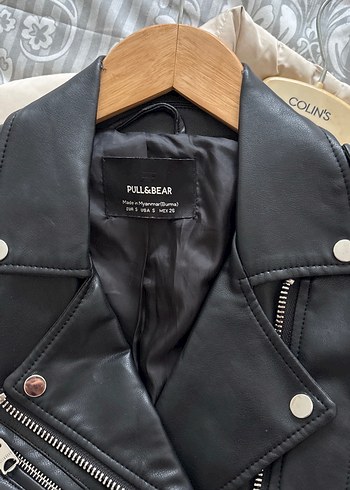 Kemerli Siyah Biker Deri Kadın Ceket - Görsel 2