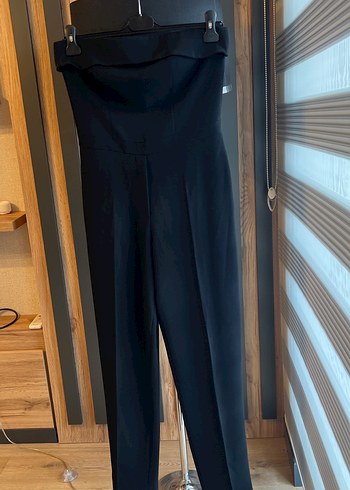 Kadın Siyah Uzun Askılı Tulum - Görsel 3