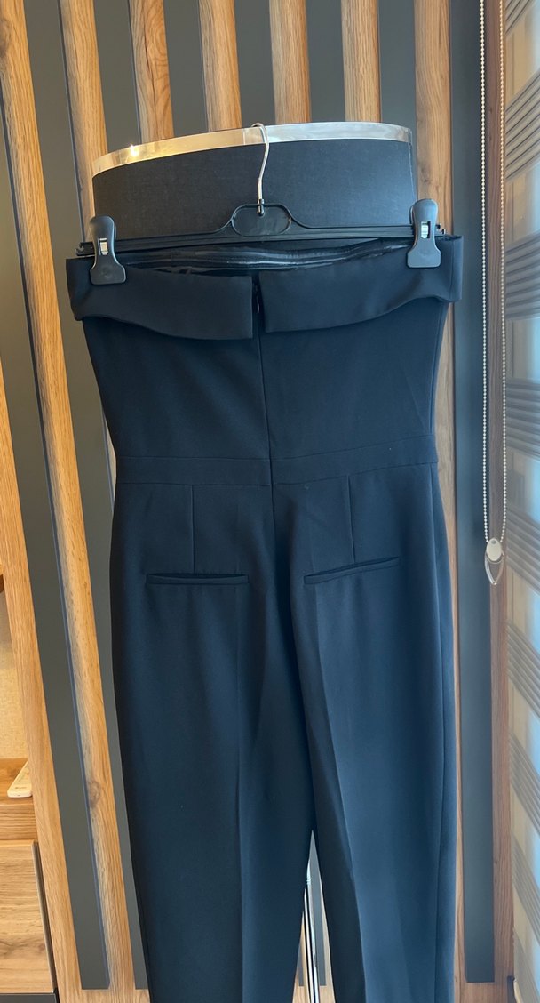 Kadın Siyah Uzun Askılı Tulum - Görsel 4