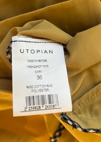 Sarı Düğmeli Midi Yağmurluk - Görsel 3