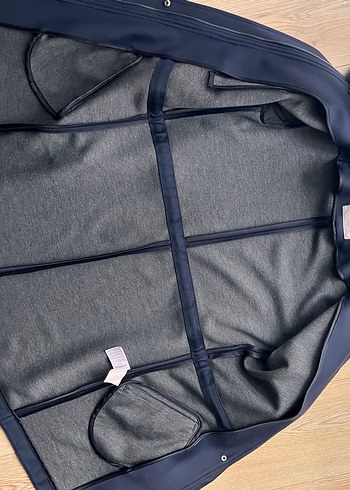 Lacivert Kapüşonlu Kadın trençkot - Görsel 5