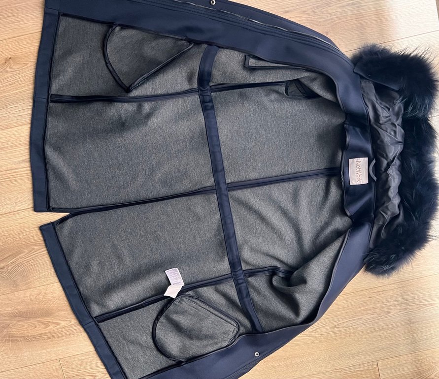 Lacivert Kapüşonlu Kadın trençkot - Görsel 5