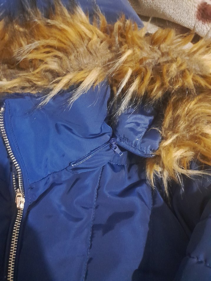 Lcw Kürklü Mavi Kadın Kışlık Mont - Görsel 5