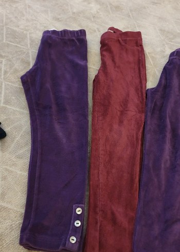 Bordo Örgü kadife kız Taytı - Görsel 2