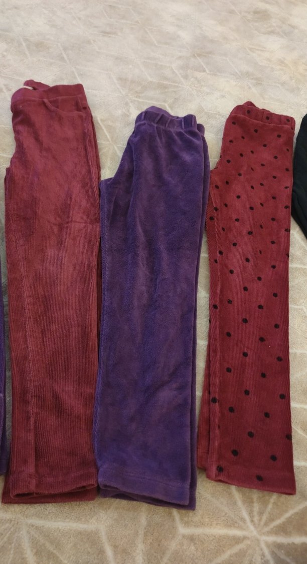 Bordo Örgü kadife kız Taytı - Görsel 3