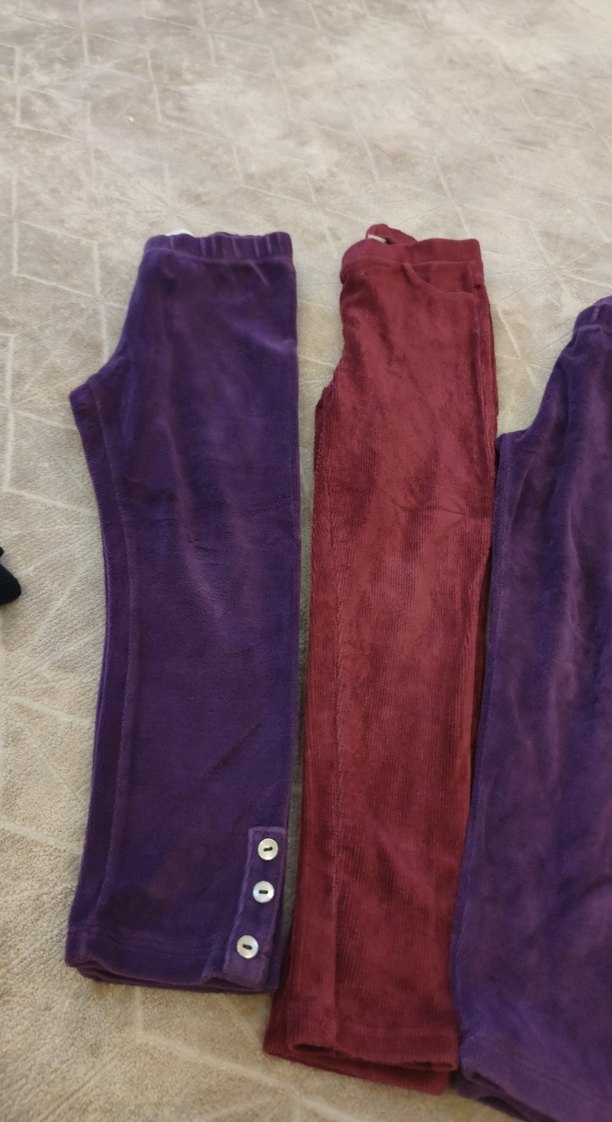 Bordo Örgü kadife kız Taytı - Görsel 2