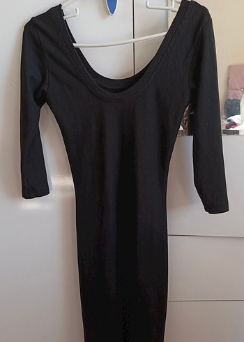 siyah siz üstü elbise - Görsel 2