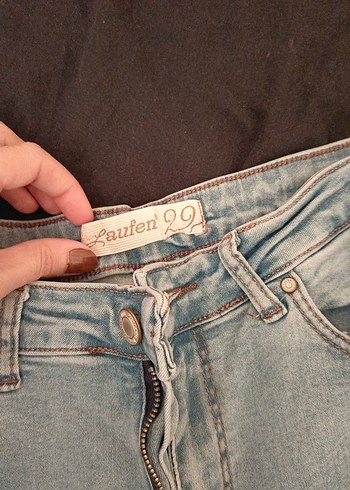 Çizgili Kadın Kot Pantolon - Görsel 5