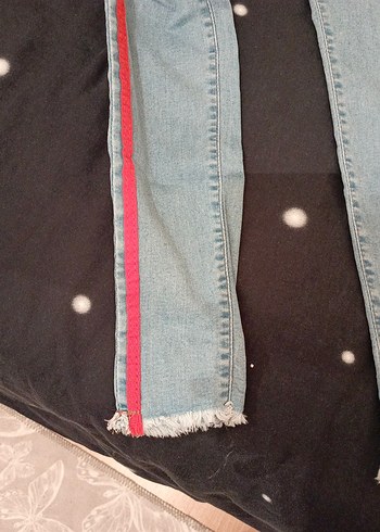 Çizgili Kadın Kot Pantolon - Görsel 4