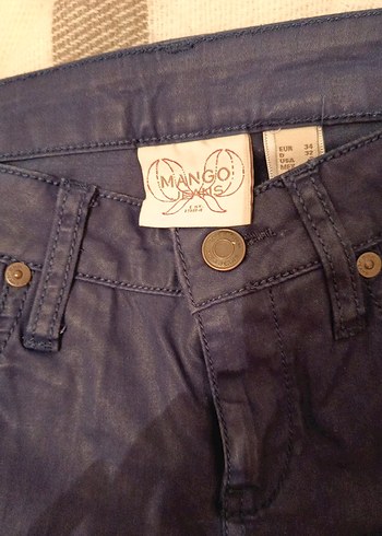 Kadın Mavi Denim Kemerli Pantolon - Görsel 3
