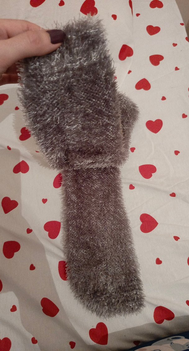 Kadın Gri Bağlama Desenli Yumuşak Çorap - Görsel 2