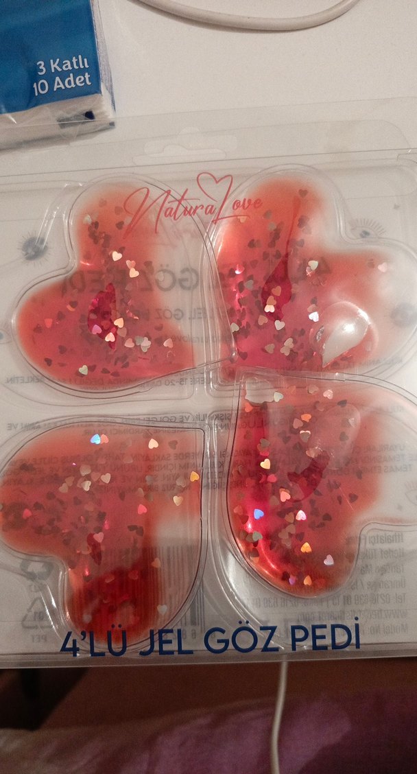 4'lü Kırmızı Kalp Jel Göz Pedi - Görsel 2