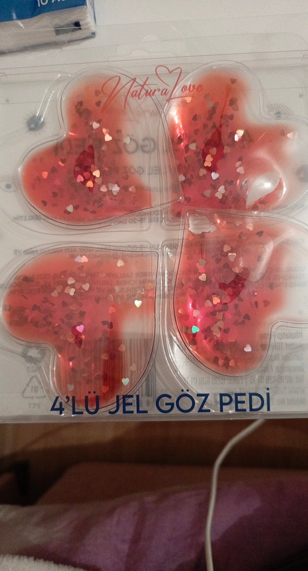 4'lü Kırmızı Kalp Jel Göz Pedi - Görsel 3