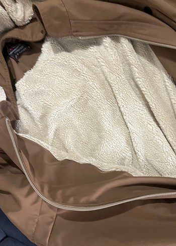 Kahverengi Uzun Kadın Mont Kürklü Kapüşonlu - Görsel 2